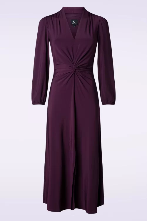 K-Design Luna geknoopte maxi jurk in aubergine