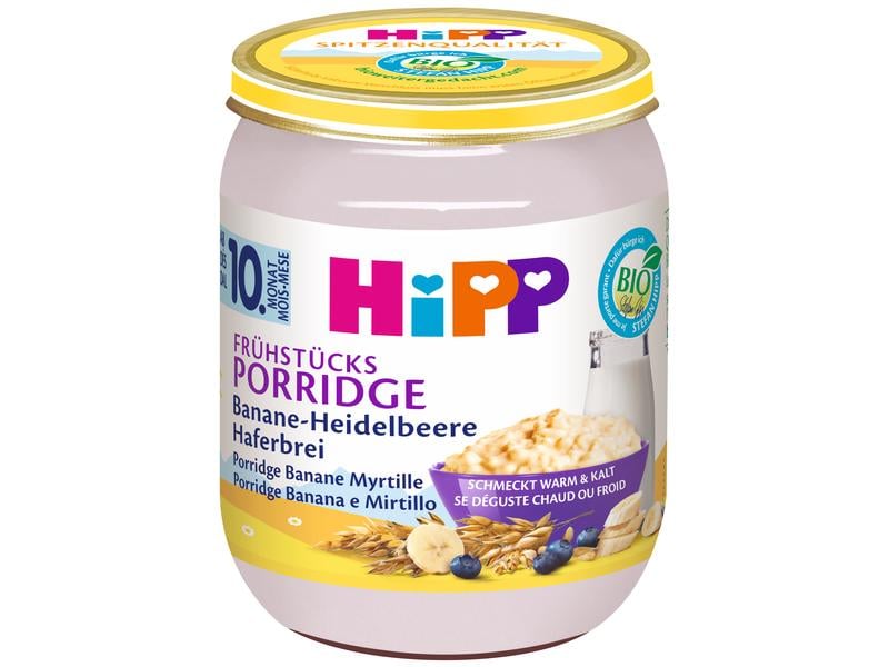 HIPP Porridge Banane-Blaubeere Haferbrei 160 g Frühstücks-Porridge Banane-Blaubeere Haferbrei