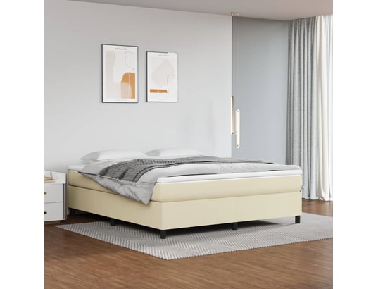 VIDAXL - Sommier 180 x 200 Sommier à ressorts de lit crème 180x200 cm similicuir