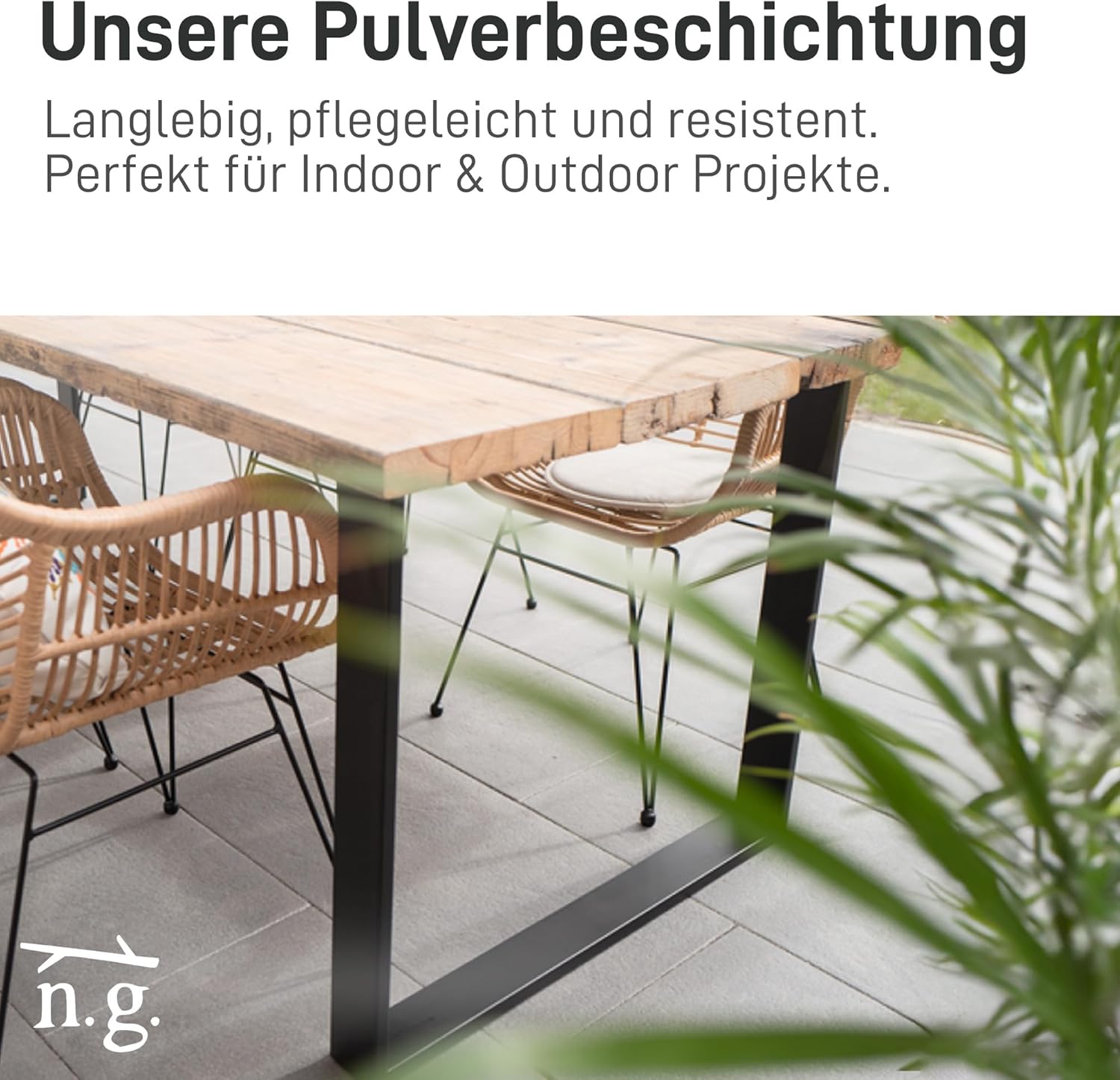 Natural Goods Berlin Tisch-Kufen T-Form | Schwerlast Tischgestell aus Metall | Möbel-Kufen stabil | Tischbeine für Esstisch & Schreibtisch | Tischfüße in Schwarz | Tischbein 60x72 cm