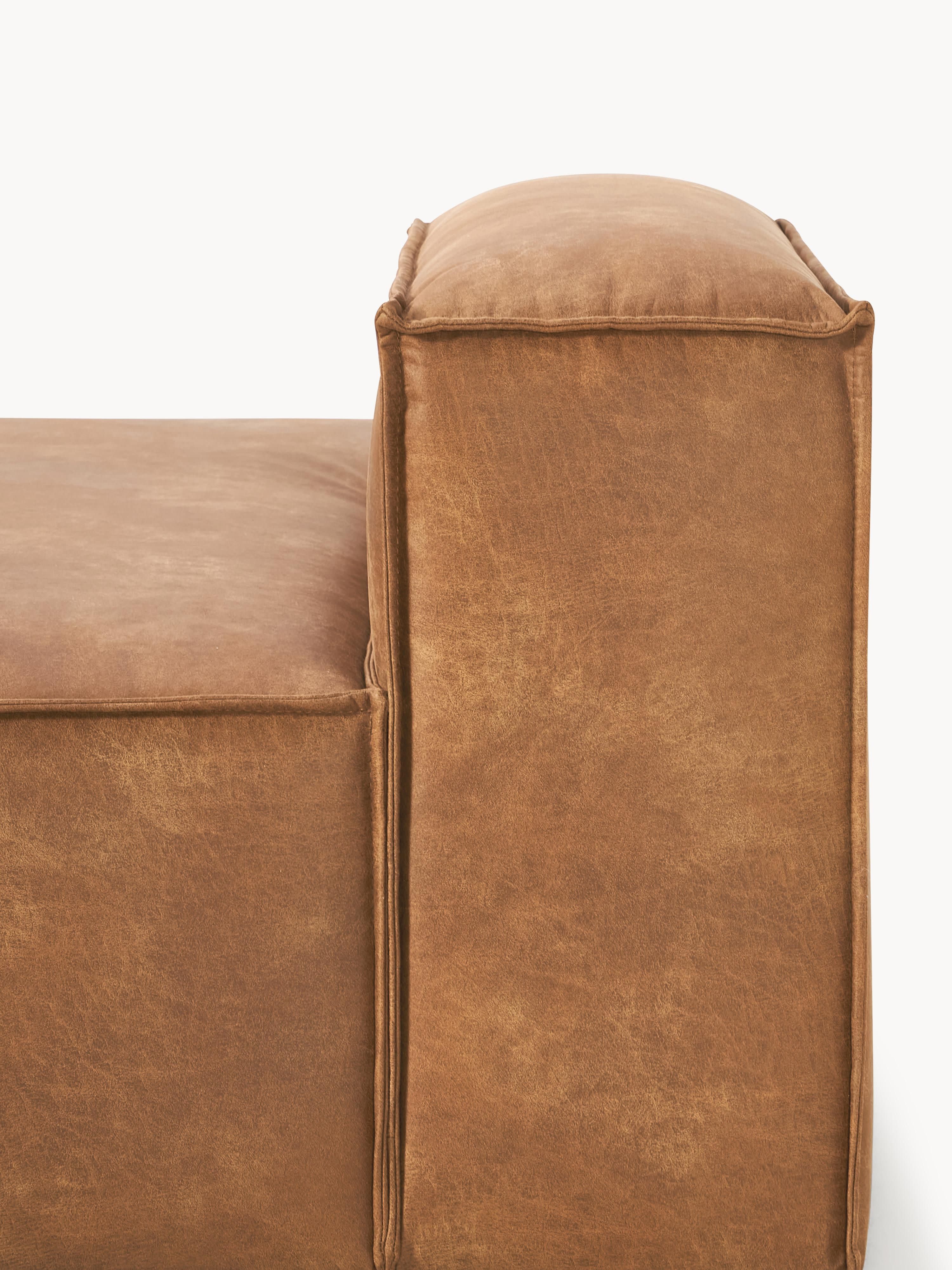 Chaise longue module Lennon van gerecycled leer