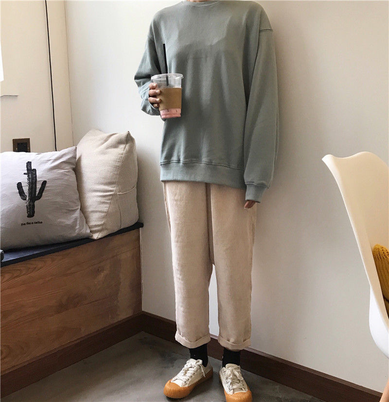 Whoosh - Corduroy cropped straight leg broek