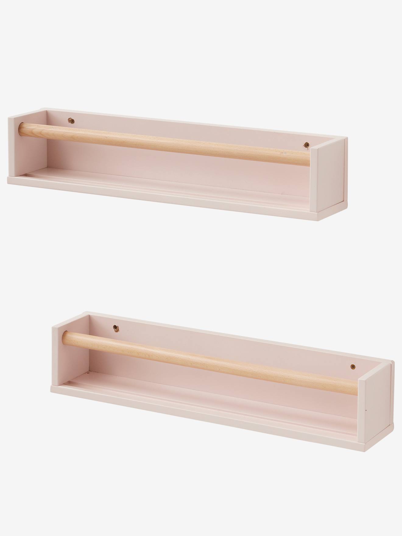Conjunto de 2 prateleiras brancas/de madeira
