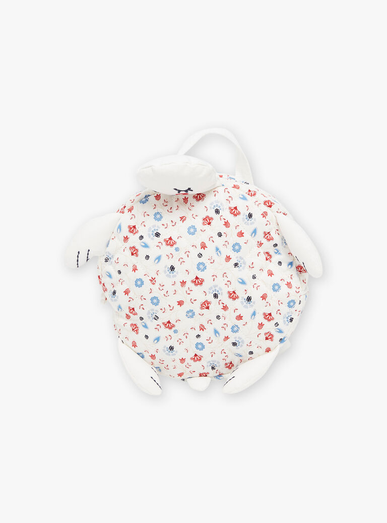 Sac à dos écru tortue fleuri