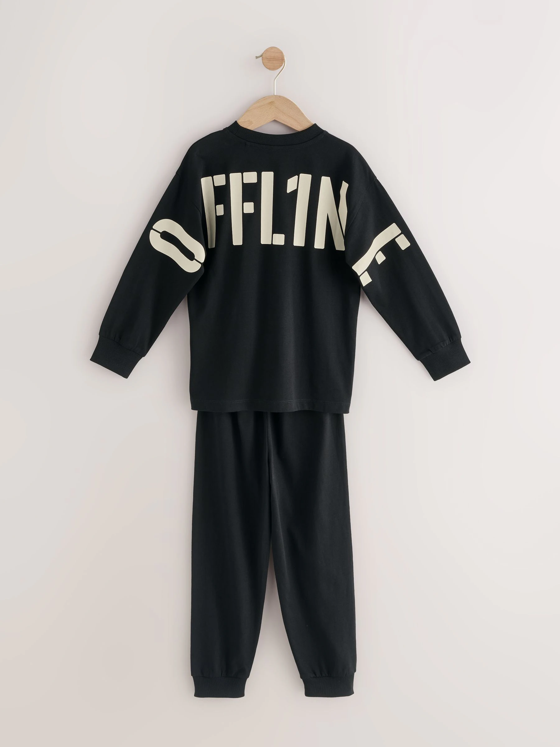 Zwart Offline - Enkele joggingbroek pyjama (3-16jr)