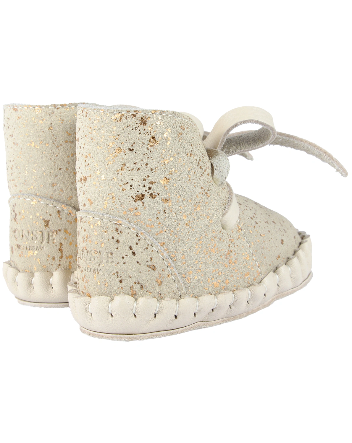 Krabbelschuhe PINA EXCLUSIVE gefüttert in cream metallic