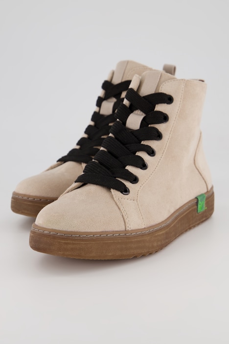 Jana Stiefeletten, Veloursoptik, vegan, Weite G