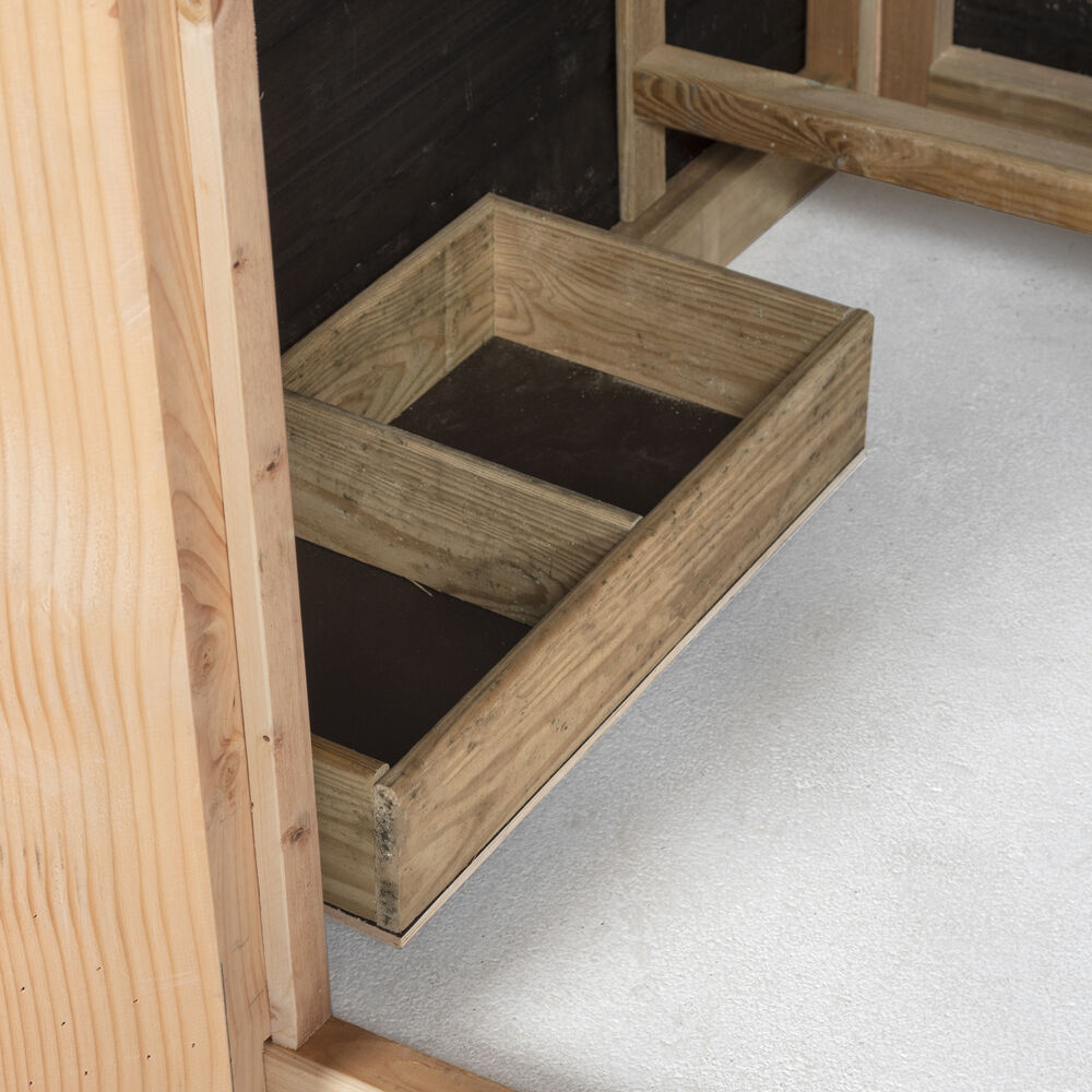 Voldux Hooiberg Niek XL - Kippenhok met ren - Naturel/zwart