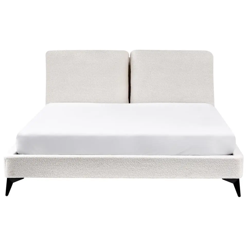 MELLE - Tweepersoonsbed - Gebroken wit - 160 x 200 cm - Bouclé