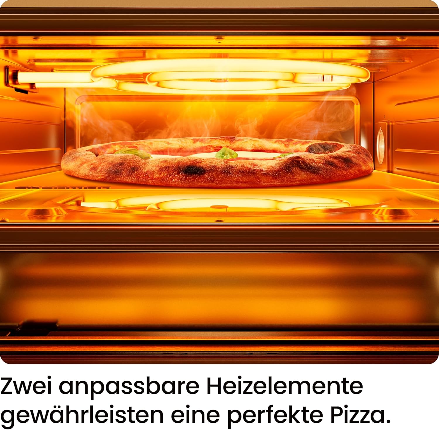 CHEFMAN Elektrischer Pizzaofen für drinnen und draußen, tragbarer 30-cm-Pizzaofen für neapolitanische, New Yorker, dünne Kruste und Pfannen-Pizza, Pizzastein und Pizzaschieber, schwarz