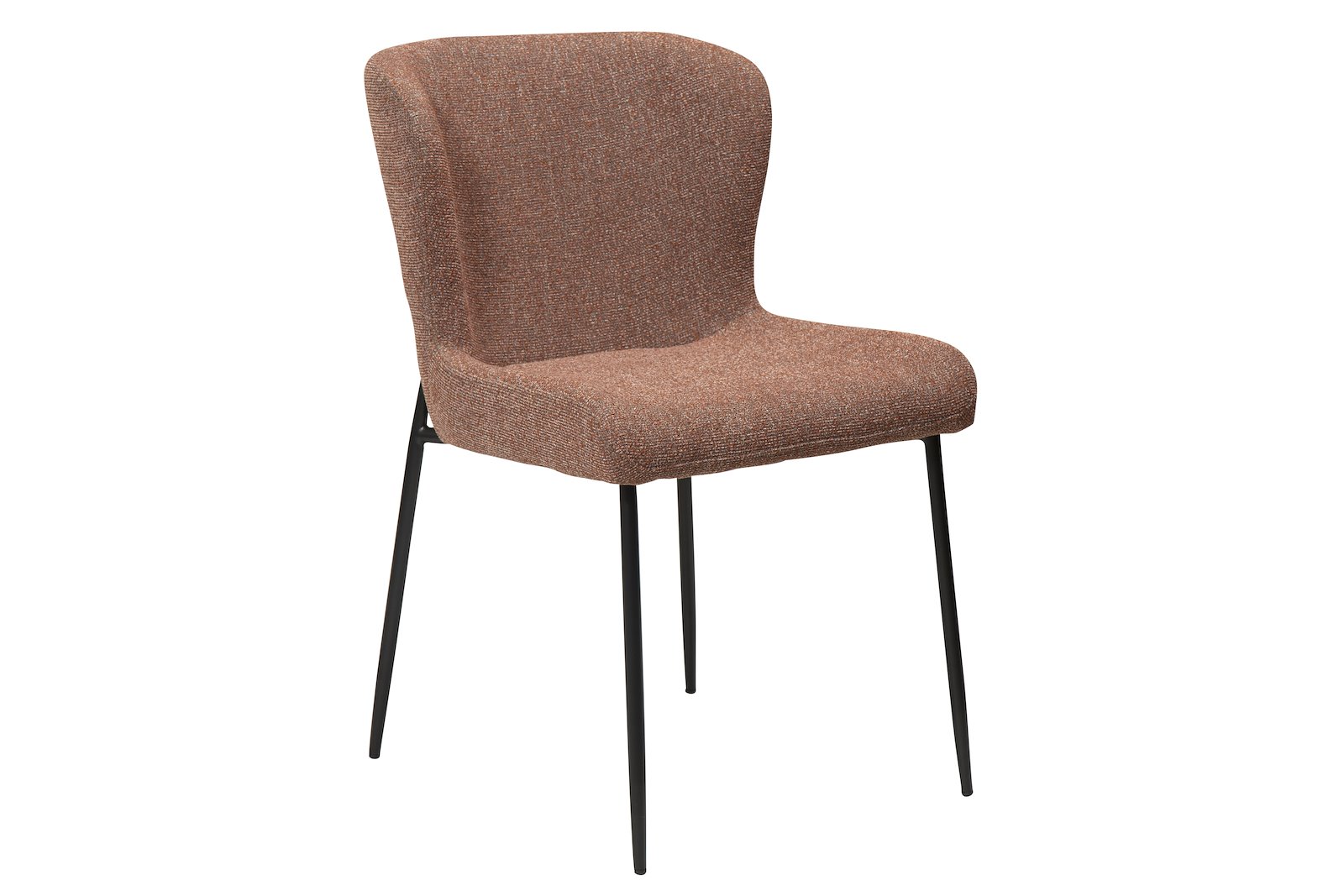 Glam spisestol Tekstil Bouclé Pebble rød og sorte ben