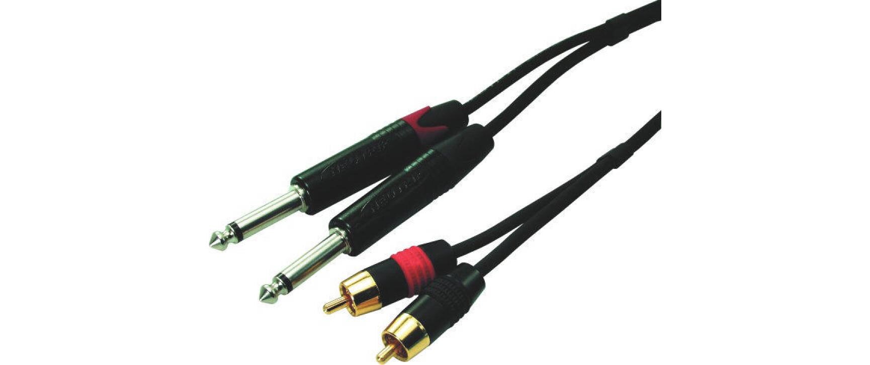 Audio-Kabel NPK3CP2-SIAM Cinch - 6.3 mm Klinke 3 mAnschlusskabel
