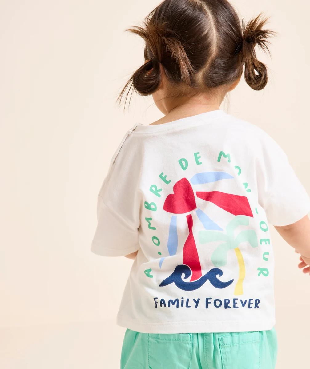 t-shirt mixte en coton blanc avec messages et motifs thème famille
