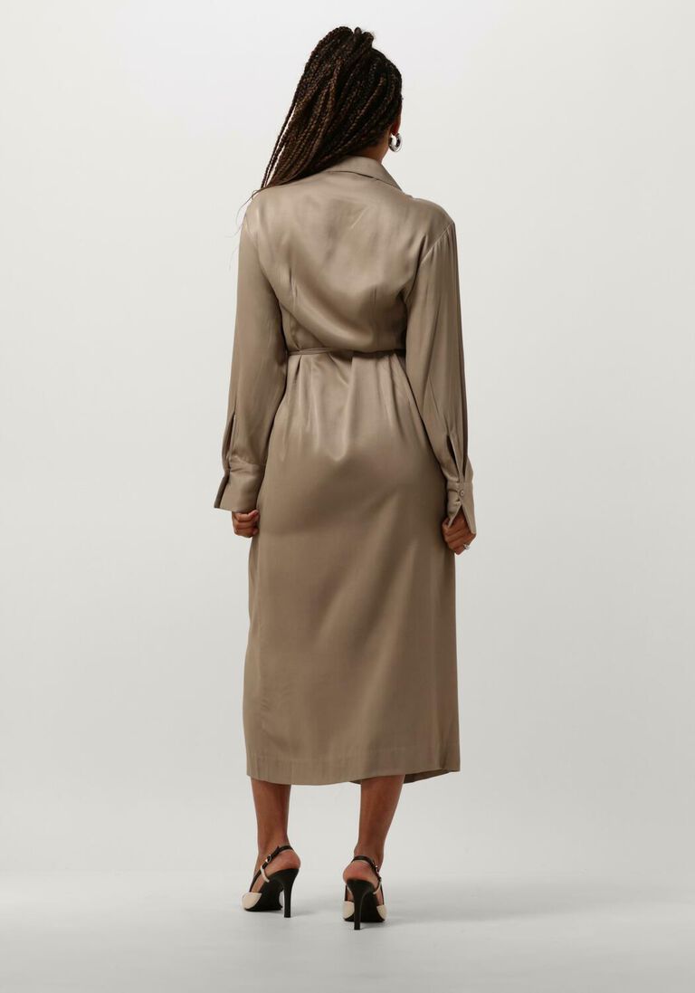 SECOND FEMALE beige second female midi jurk erina dress