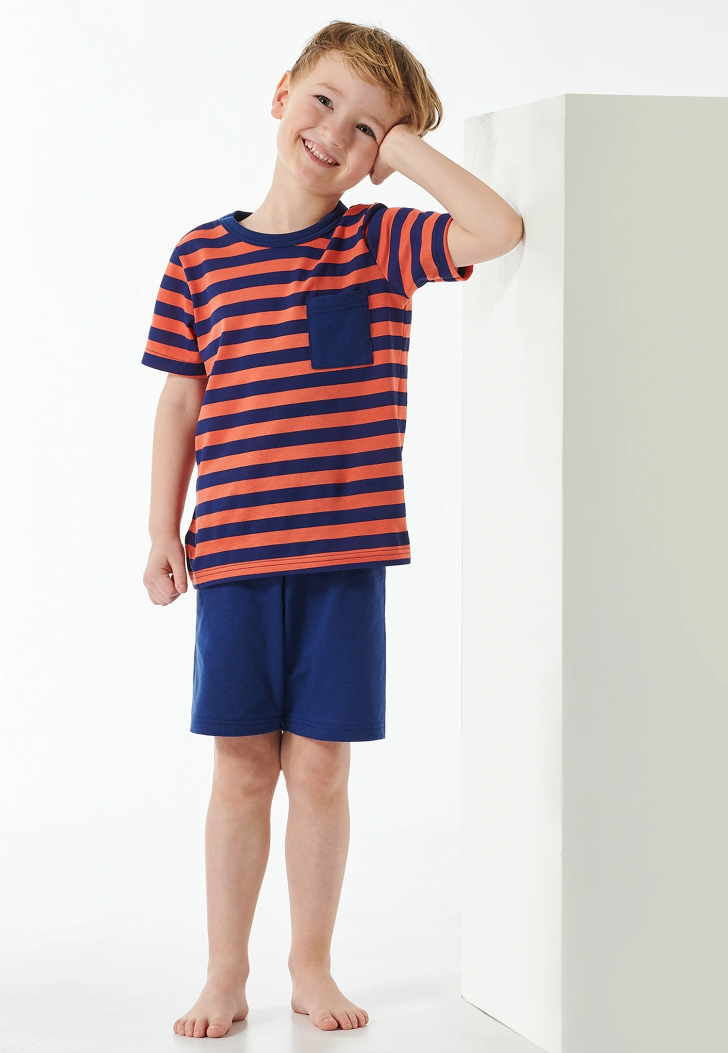 Schlafanzug STRIPES kurz in rot