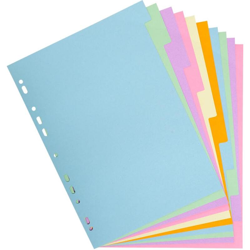 Intercalaires carte pastel 170 g Forever® 10 positions - A4