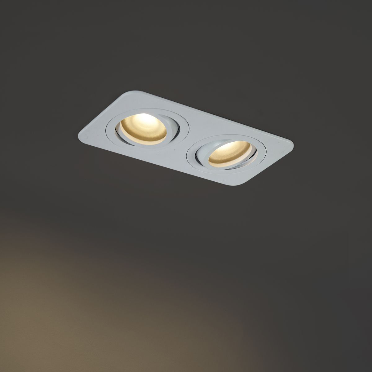 Set van 6 afgeronde inbouwspots wit GU10 50mm draai- en kantelbaar IP44 2-lichts - Alberto