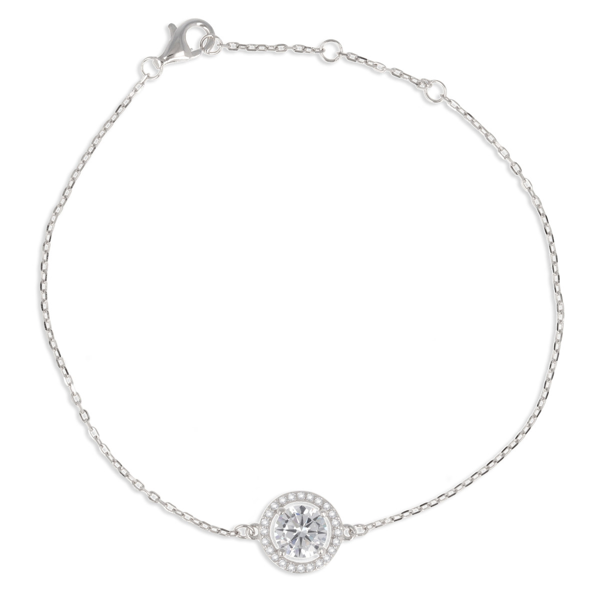 Bracelet argent rhodié avec cubic zirconia