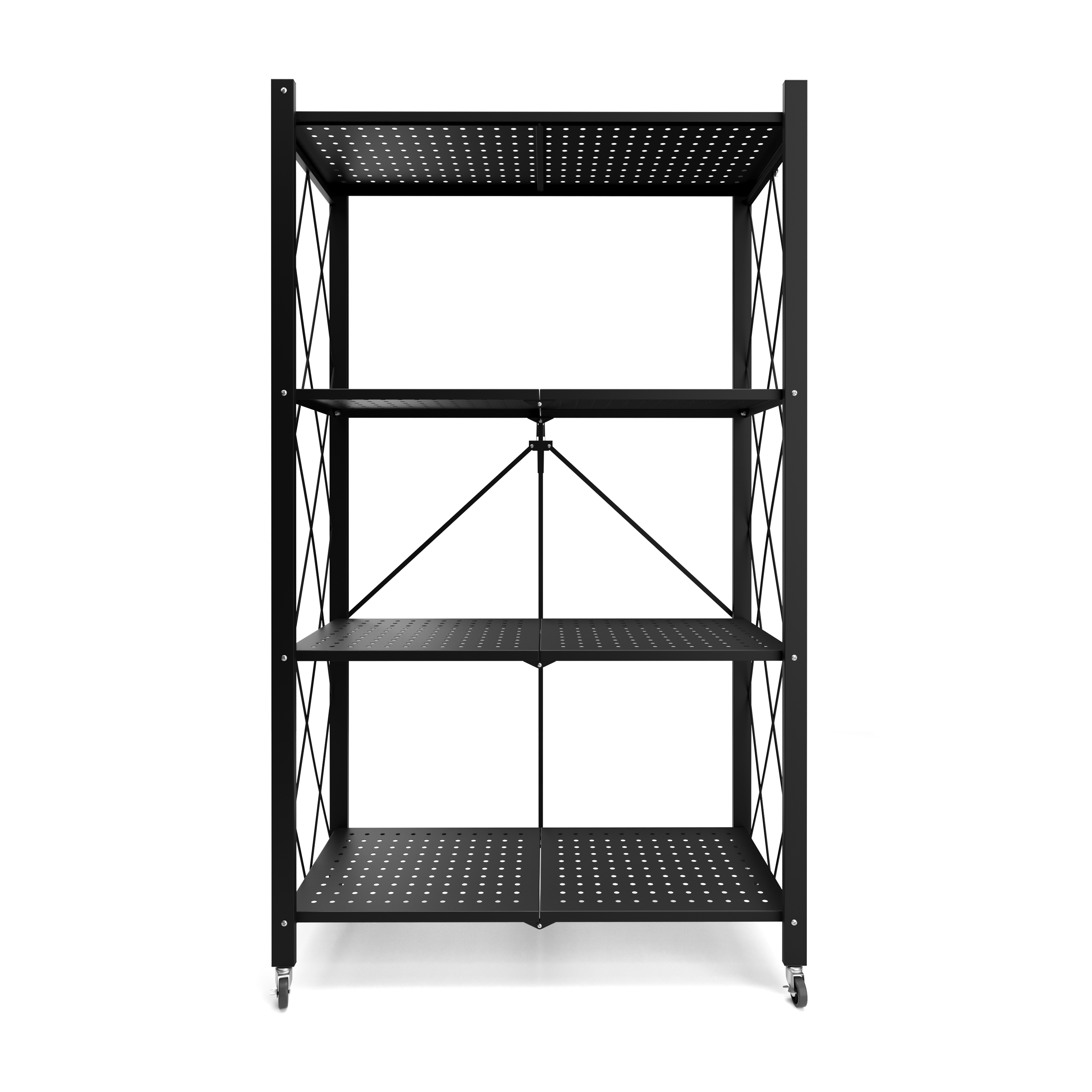 Regal Metall klappbar auf Rollen 71 x 126 cm schwarz