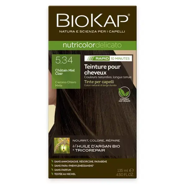 Biokap Nutricolor Delicato Rapid Châtain Miel Clair 5.34 135ml