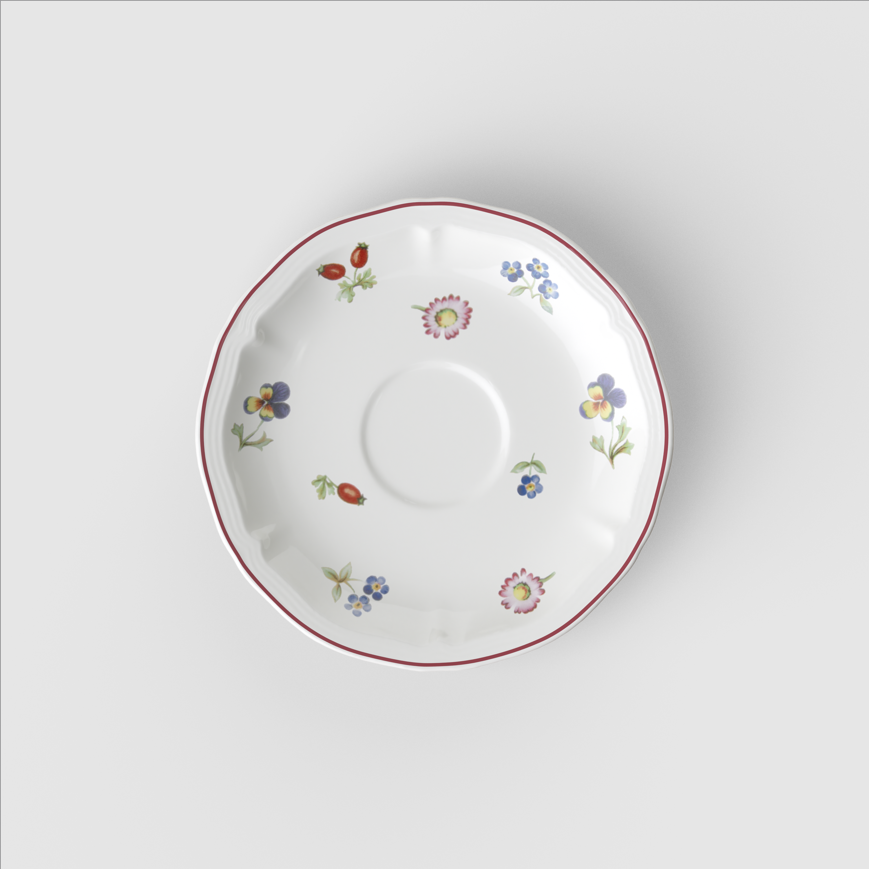 Petite Fleur Coffee cup saucer White, 5.8'', Premium Porcelain