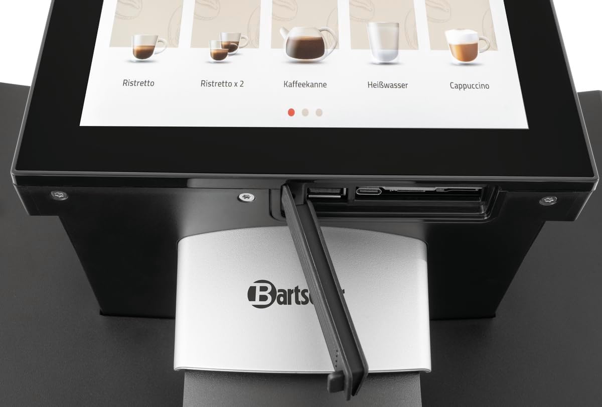 Bartscher Kaffeevollautomat Easy Plus 550, 19 Bar, 550g Bohnenbehälter, Touch-Display, Schwarz - 190096