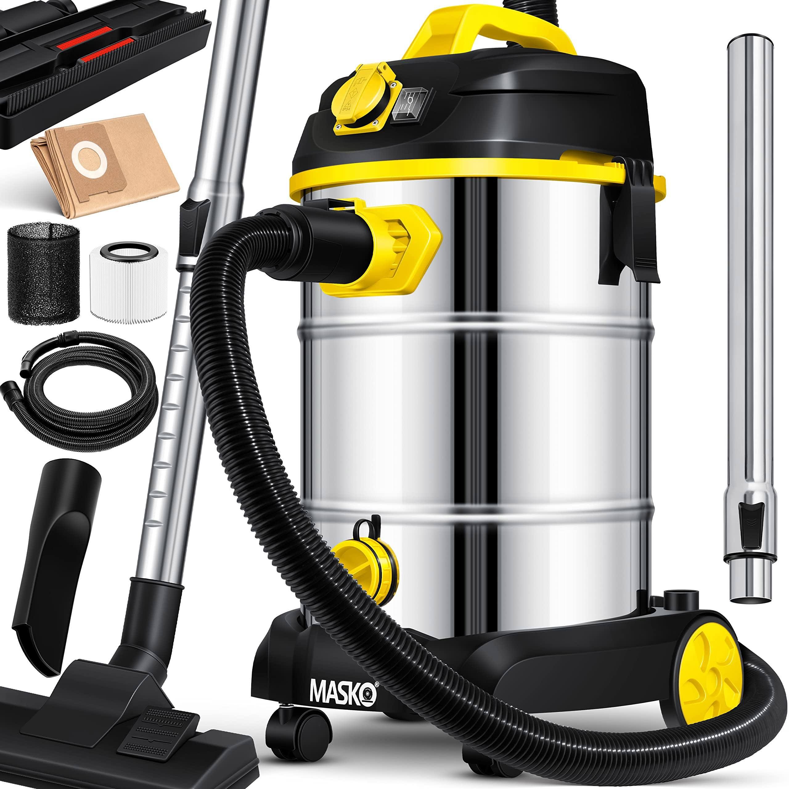 MASKO Industriestaubsauger Gelb 1800Watt â mit Steckdose â Gelb