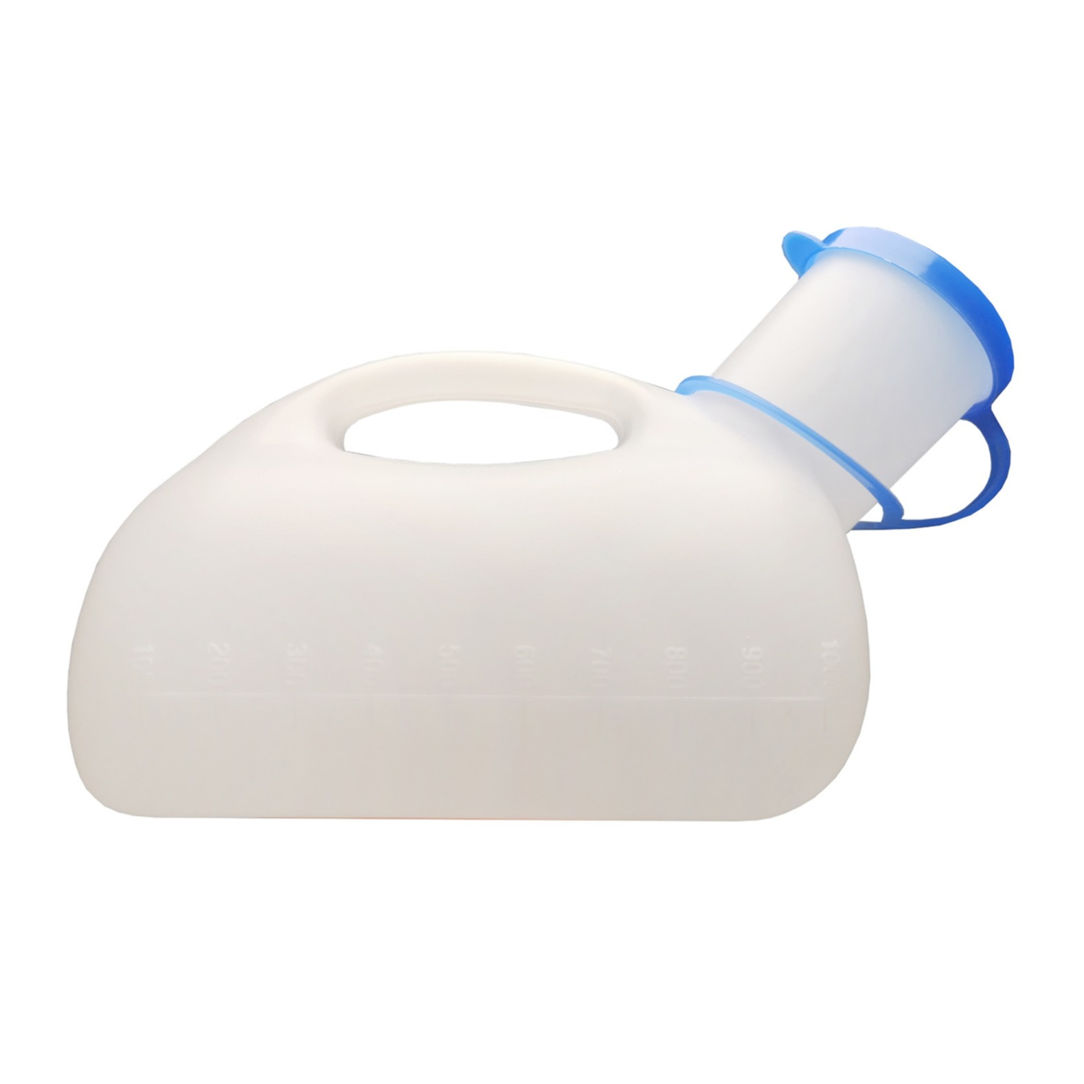 (1L) Unisex Outdoor Urinflasche Notfall Urinal Mobile WC Reise Camping Toilette Pinkel Behälter - Transparent / Blau