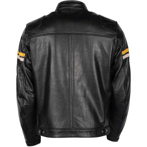 Helstons - Blouson Chevy cuir Noir / Jaune / Beige