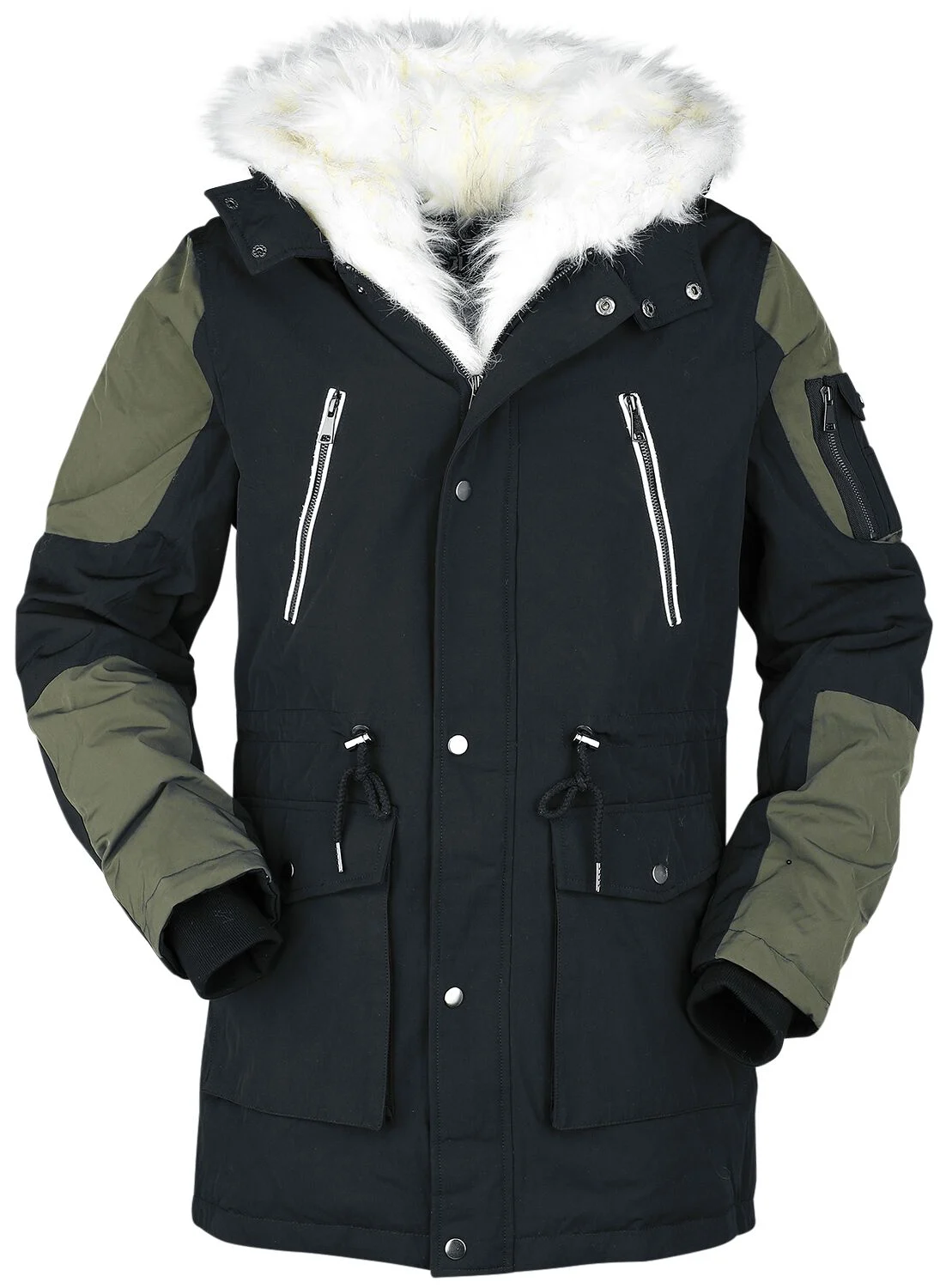 Veste d'Hiver Décontractée Avec Col Fausse Fourrure | Black Premium by EMP Veste d'hiver