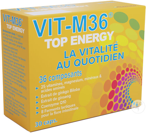 Superphar Vit-M36 Top Energy La Vitalité Au Quotidien 30 Capsules