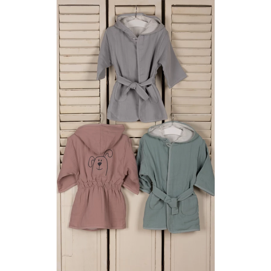 Be Be 's Collection Musselin Bademantel altrosa