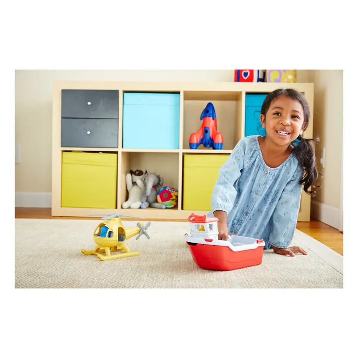 Green Toys Bateau de sauvetage et hélicoptère pour le bain