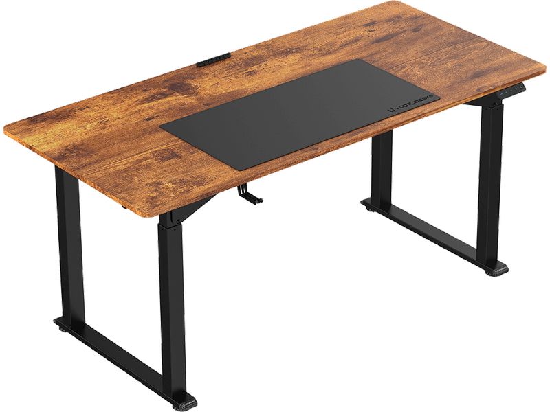 Ultradesk Gaming Tisch Uplift Braun/Schwarz Robuster Gaming-Tisch mit elektrischer und stufenloser Höhenverstellung