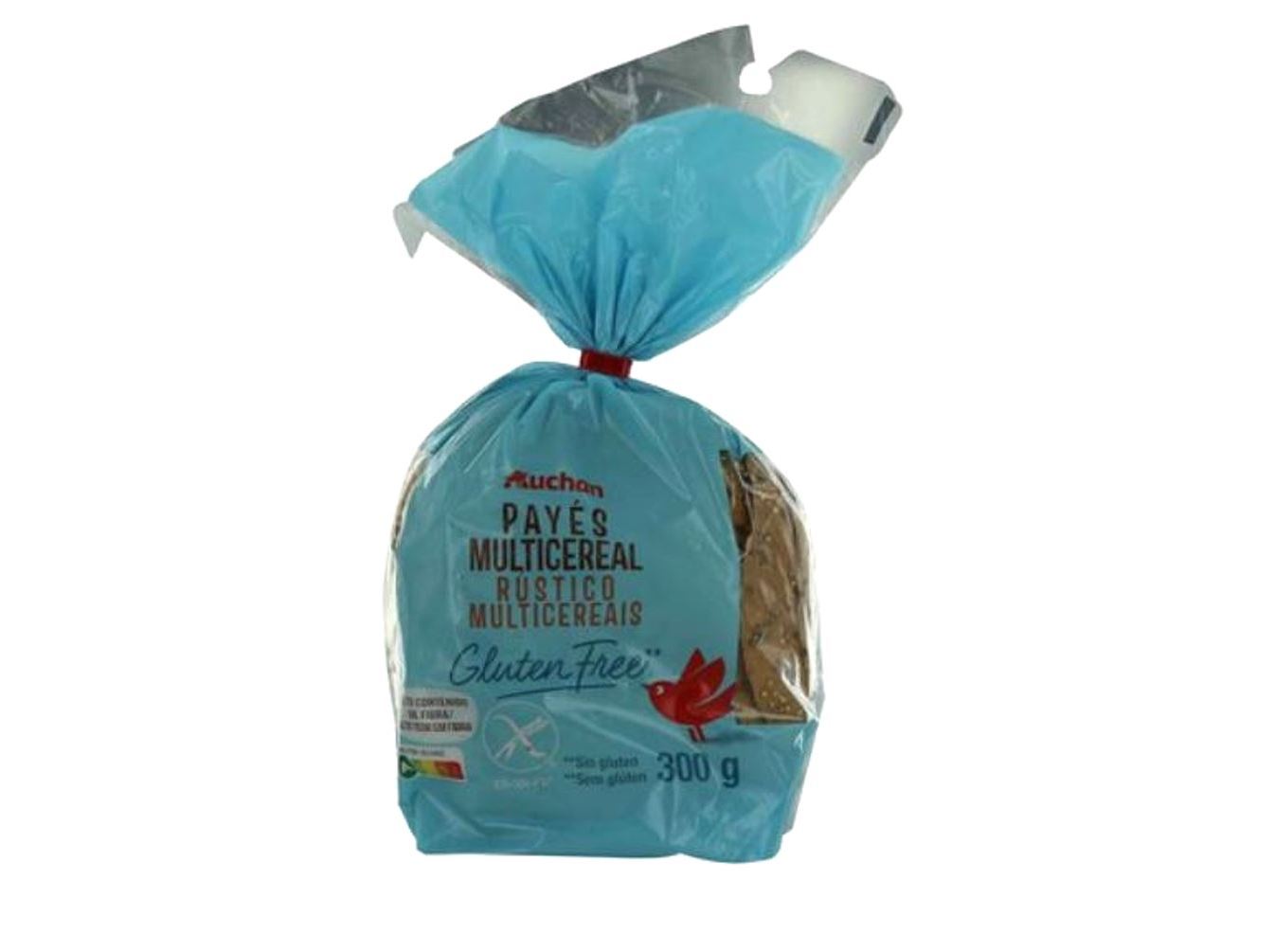 PÃO AUCHAN RÚSTICO MULTICEREAIS SEM GLÚTEN 300G