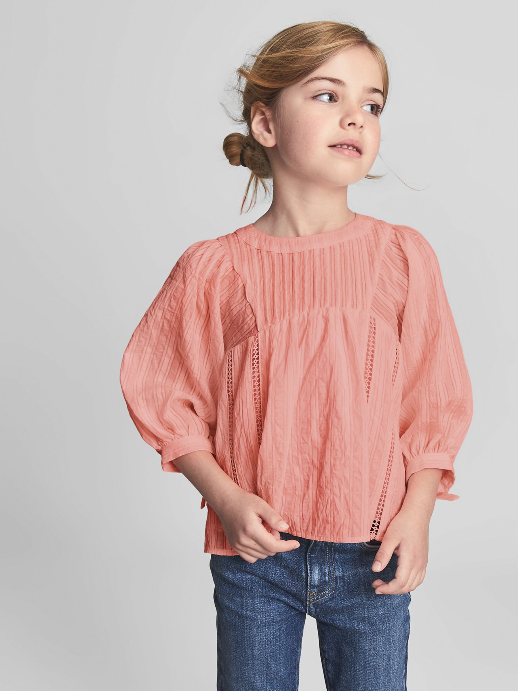 Roze - Reiss Elle Jr. Blouse met ladder en belangen