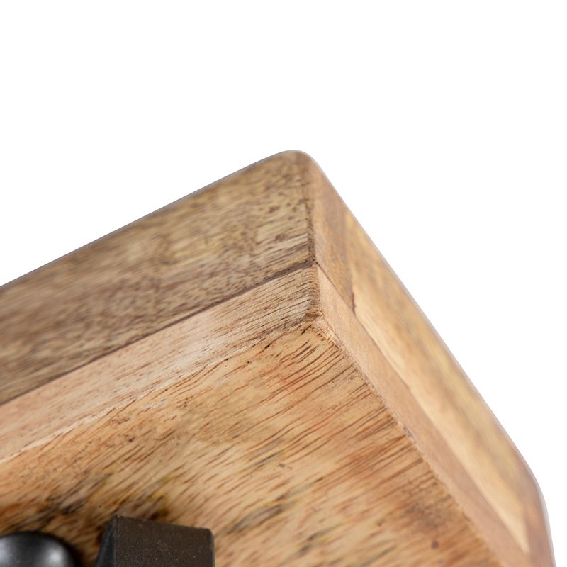 Industriële spot donkergrijs met mango hout 2-lichts - Mangoes