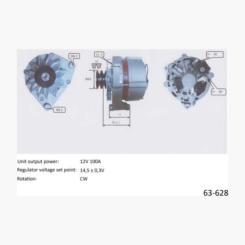 Dynamo universell, 12 V, 100 A