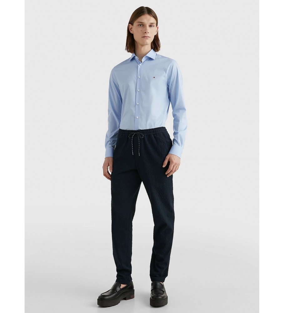 Camisa Tommy Hilfiger TH Flex azul popeline
