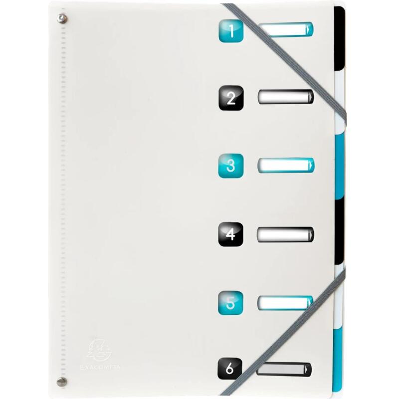 Trieur extensible 6 positions PP recyclé Titane - Couleurs assorties