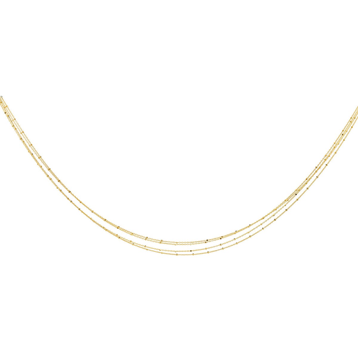 Collier Brillaxis multi-rangs mailles forçat cubesor 9 carats