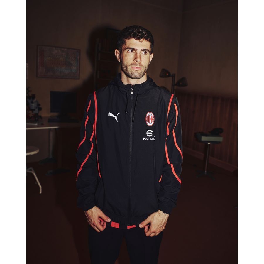 Milan AC Veste Avant-Match Woven Anthem - Noir/For All Time Red Enfant