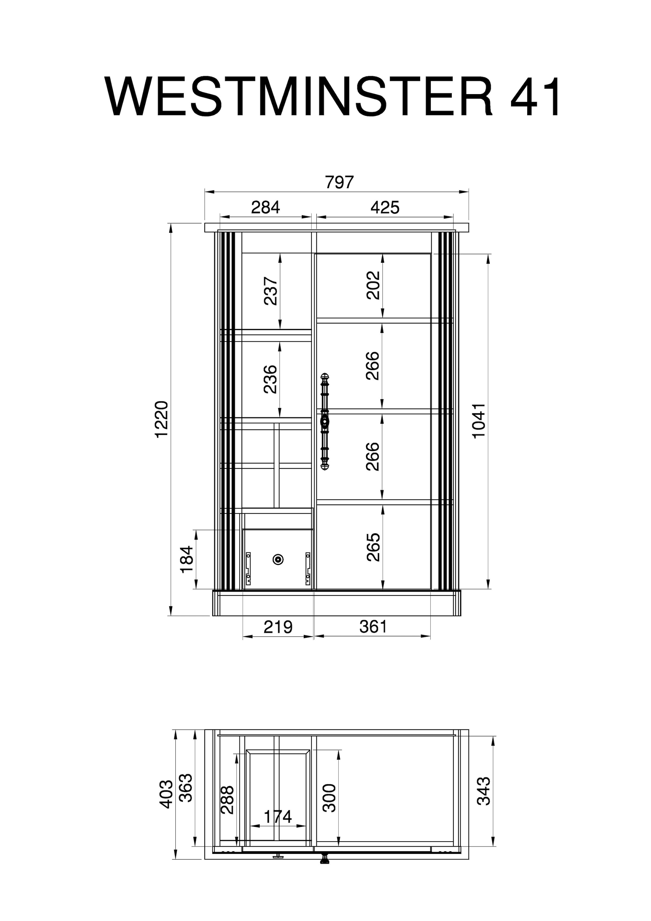 Home affaire Wohnwand »Westminster TOPSELLER!« Set, Vitrine, Lowboard, Kommode, Wandregal, 4 Stk. tlg.