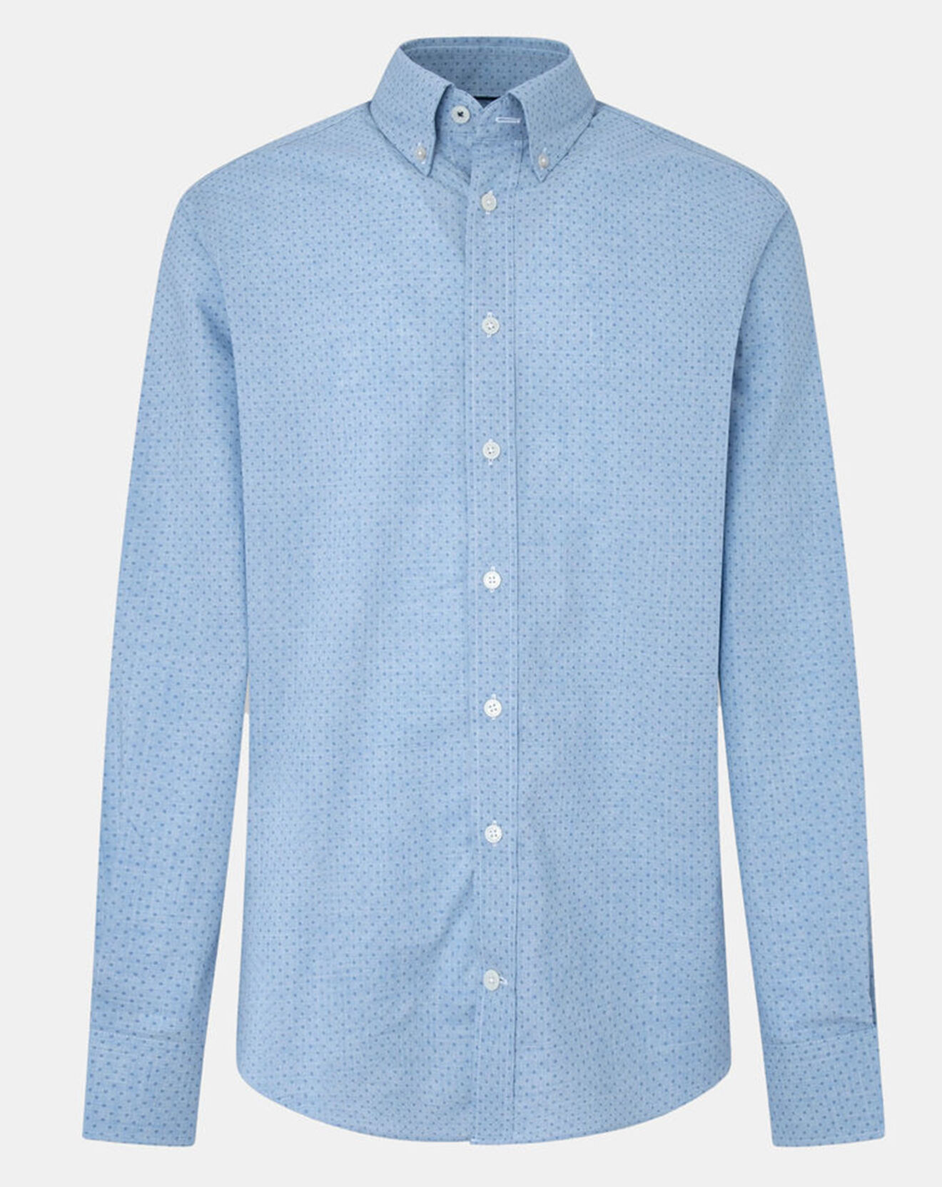 Hackett London Chemise Slim Fit en Popeline imprimée floral bleu ciel