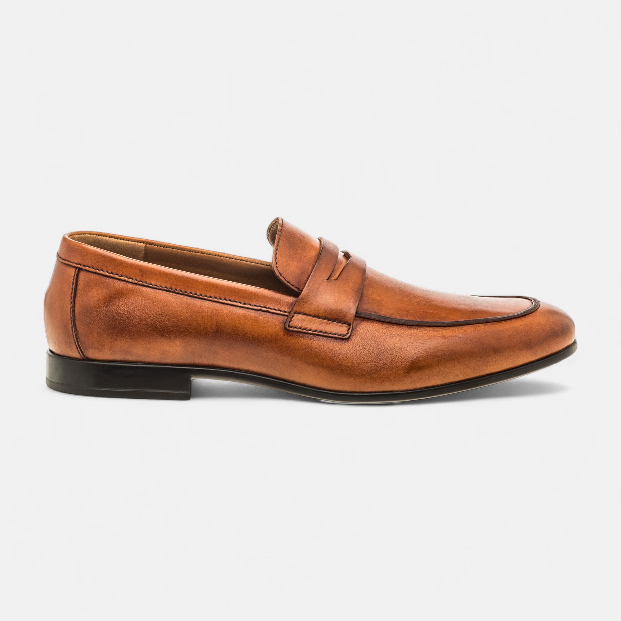 Mocassins Homme en cuir cognac