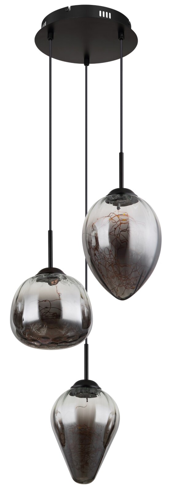 LED-Hängeleuchte - schwarz matt-rauchfarben-klar - Ø 40 cm