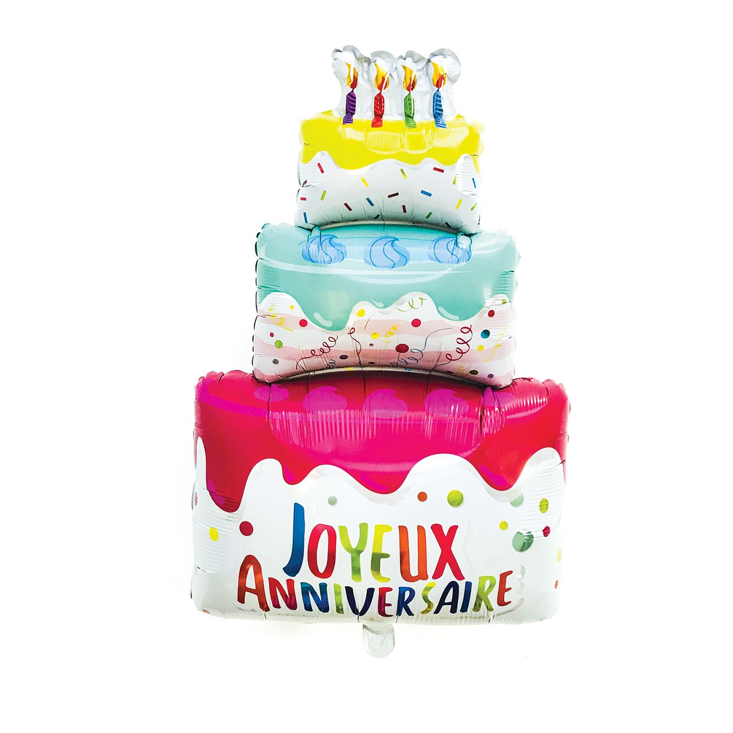 BALLON ALUMINIUM GATEAU ANNIVERSAIRE 103CM