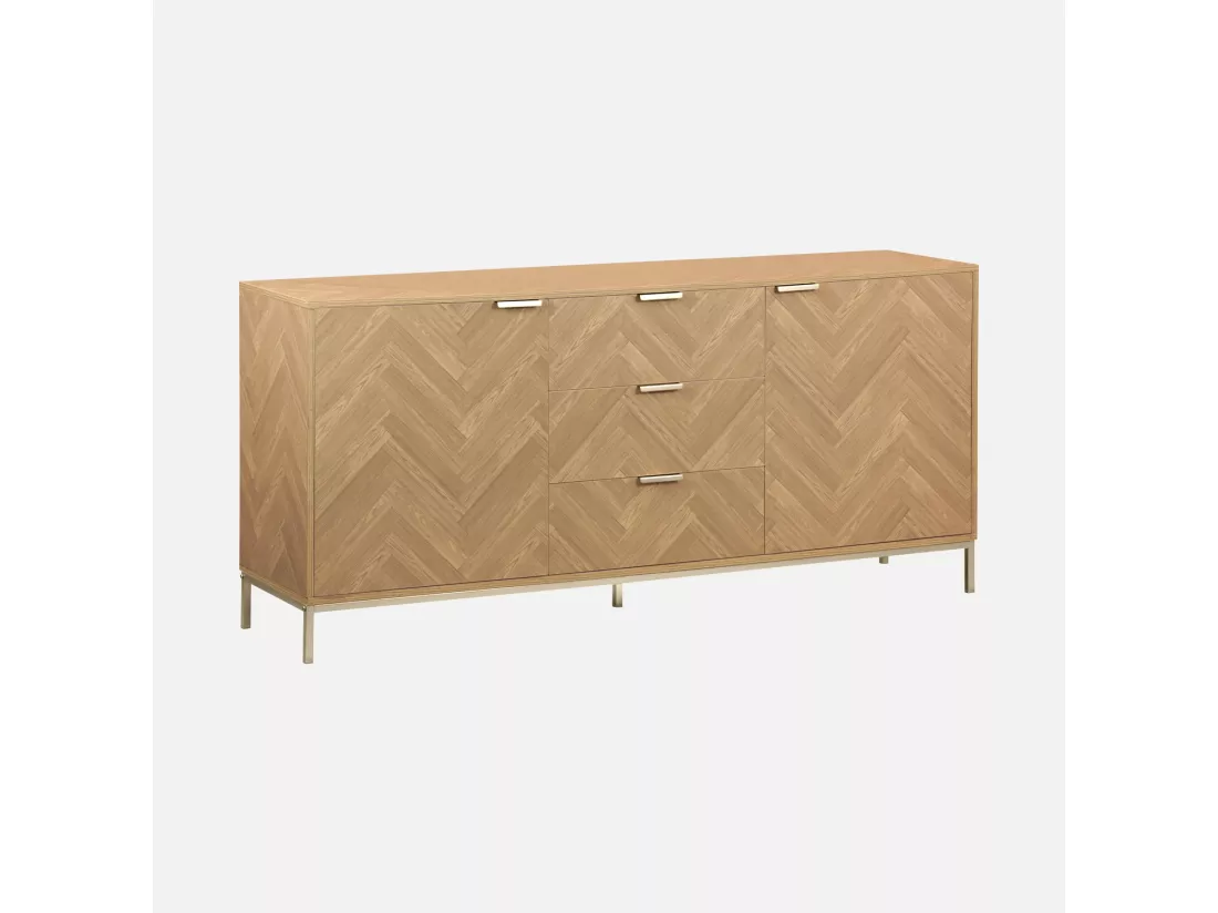 Buffet de rangement. Budapest. deux portes. deux étagères. trois tiroirs. buffet bas. L160 x l 40 x H 75cm