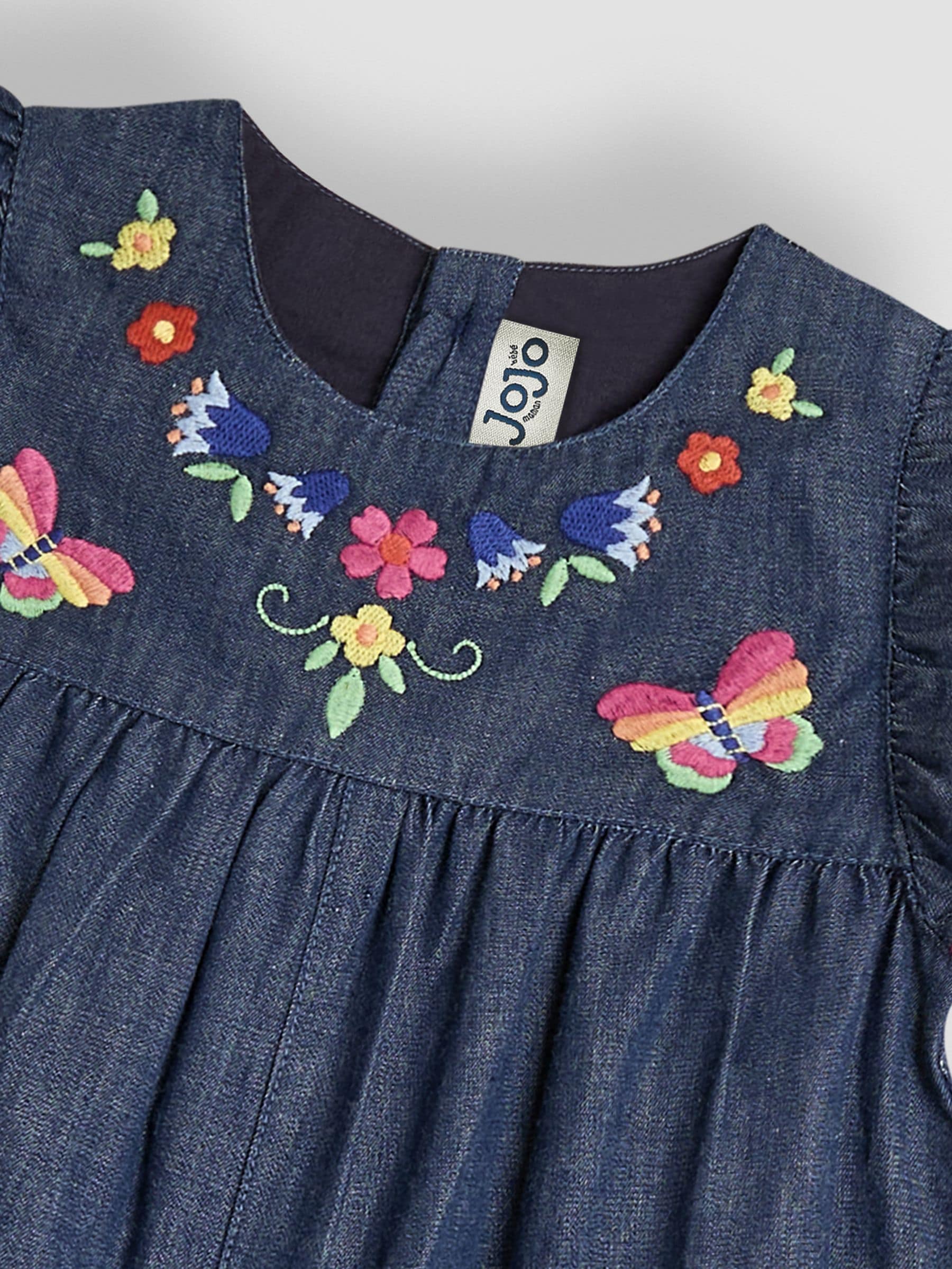 JoJo Maman Bébé Frill Sleeve 100% Cotton Playsuit