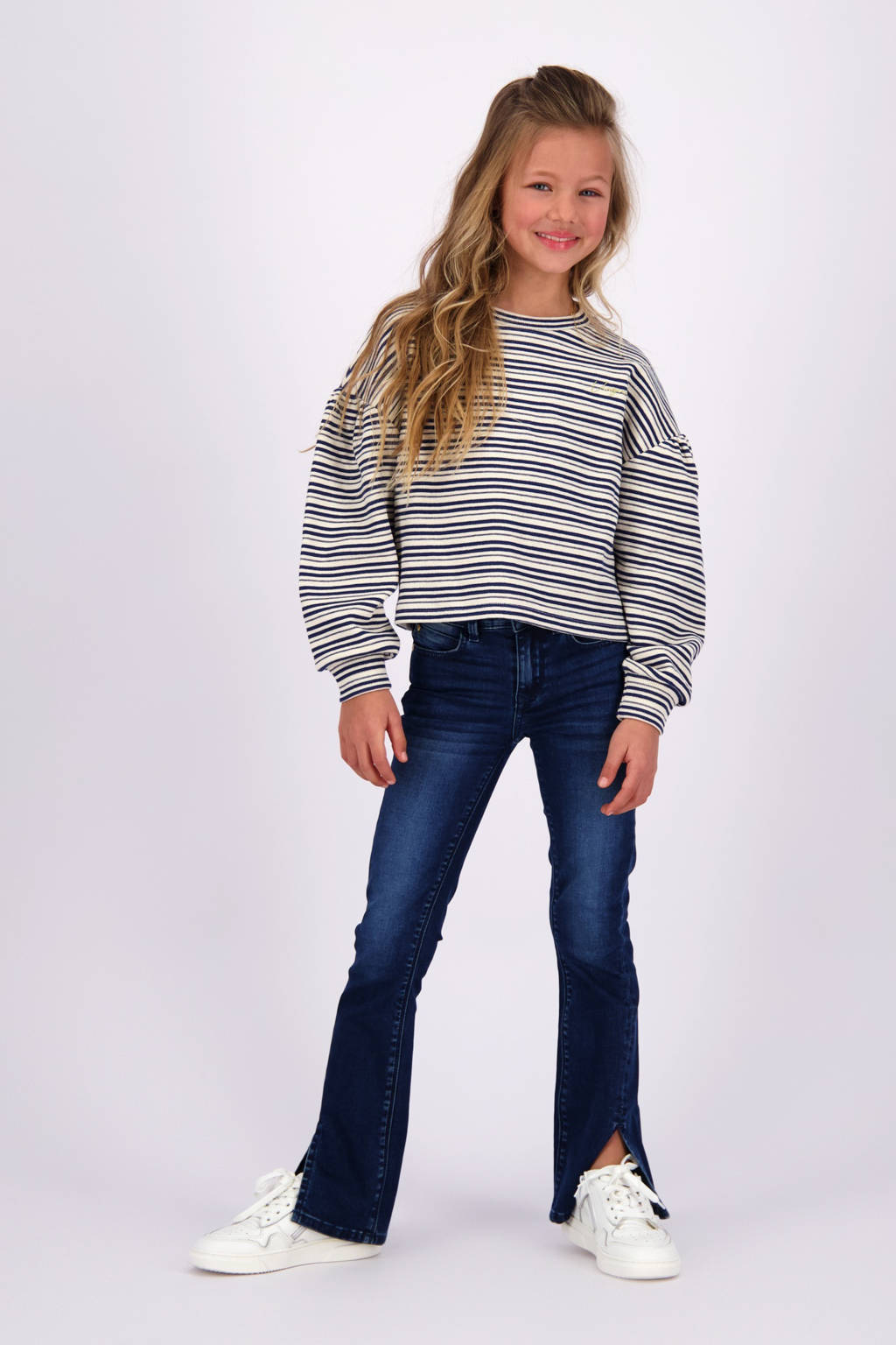 Vingino flared fit jeans dark blue denim